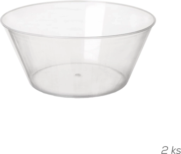 Bol transparent en plastique 750 ml - 2 pièces