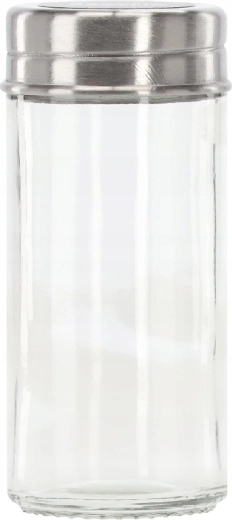 12 pots transparents avec couvercles en inox