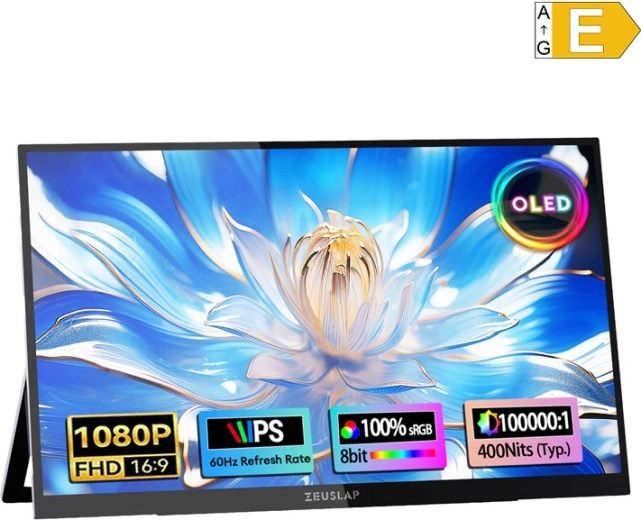 Moniteur OLED tactile portable Zeuslap 13,3" Full HD