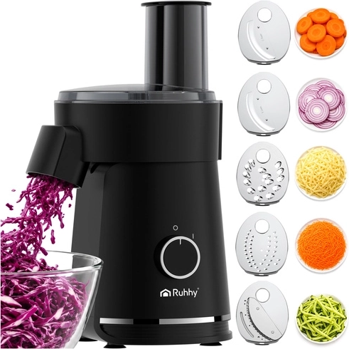 Râpe et trancheuse électrique à légumes Ruhhy 200 W, 5 disques - 1 pièce