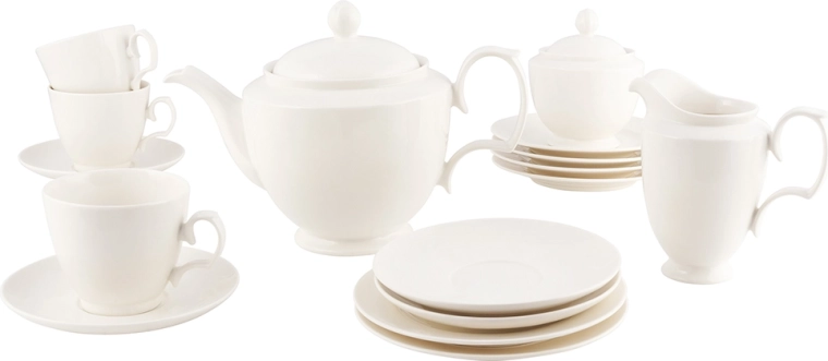 Service à café MariaPaula écru classique 21 pièces pour 6 personnes