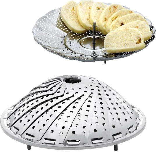 Panier vapeur pliable en inox 17–28 cm