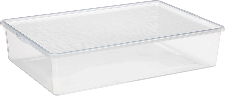 Boîte transparente pour chaussures 19 l avec couvercle