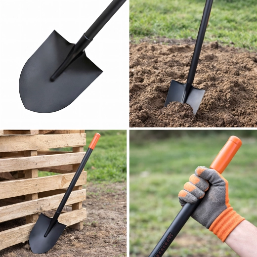 Bêche de jardin en métal avec manche en métal 150 cm