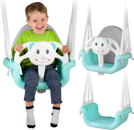 Houpačka à seau Ricokids Ourson 3-en-1 turquoise