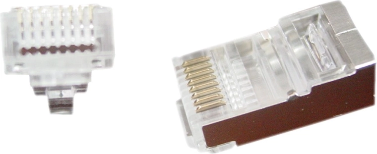 Connecteur réseau RJ45 8P8C blindé traversant - 10 pièces