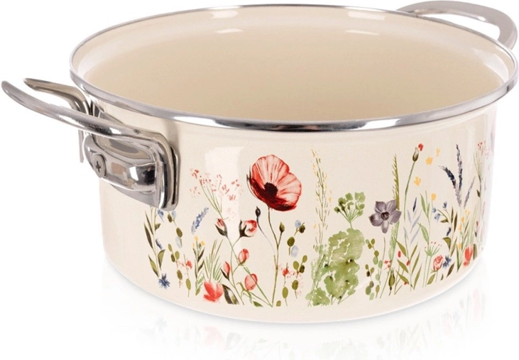 Surface émaillée avec motif floral