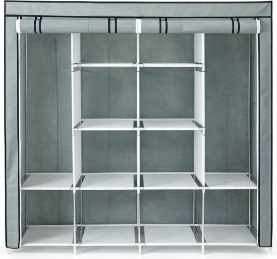 Armoire textile XXL pour vêtements, gris