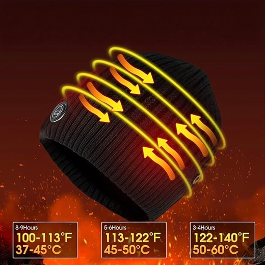 Bonnet d’hiver chauffant avec powerbank