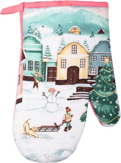 Manique de cuisine Village de Noël 19 × 27 cm