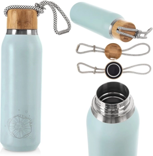 Couvercle en bambou avec cordon et étanchéité fiable