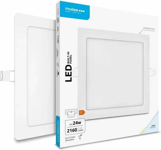 Modee Lighting panneau LED encastrable carré 24 W blanc froid