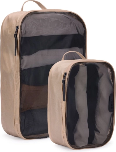 Lot de packing cubes Thule (1× moyen + 1× petit) en beige doux