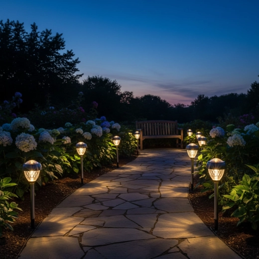 Éclairage chaud et discret pour allées et jardin