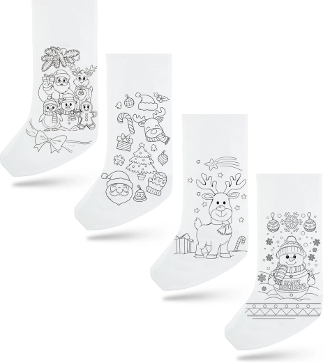 Chaussette de Saint-Nicolas à colorier avec 4 feutres - 1 pièce