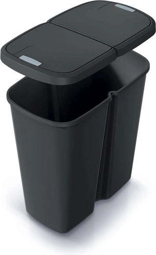 Couvercle double avec ouverture par bouton