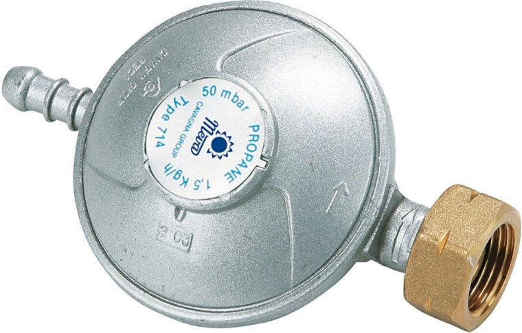 Détendeur de pression PB 50 mbar avec tétine et écrou W21,8 LH