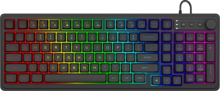 Clavier de jeu à membrane GALAXIS avec rétroéclairage RVB