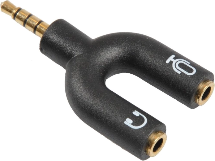 Adaptateur Sencor jack 3,5 mm 4 pôles vers 2 × jack 3,5 mm 3 pôles
