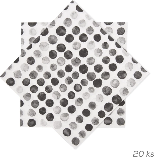 Serviettes en papier à pois 33 × 33 cm, 20 pièces