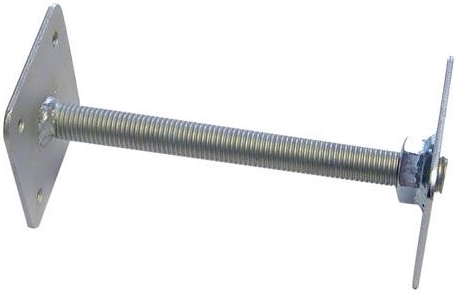 Pied de poteau réglable 110 × 110 mm, hauteur 330 mm, pour tiges filetées 24 mm