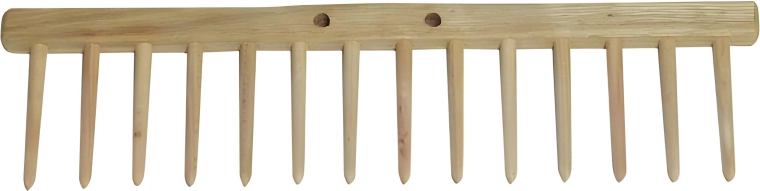 Peigne en bois pour râteau, 14 dents (sans manche)