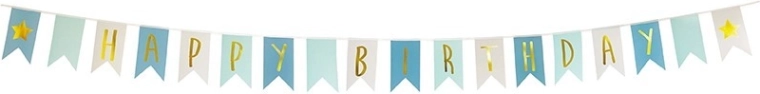 Jabadabado bannière Happy Birthday bleue