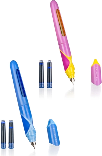 Stylo-plume ergonomique à cartouches 0,7 mm + 2 recharges