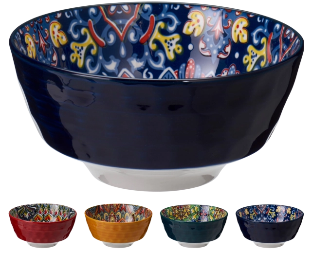 Bol en porcelaine 780 ml avec motifs décoratifs