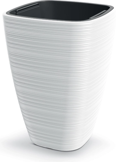 Cache-pot Vena Square 28,9 cm blanc avec insert intérieur