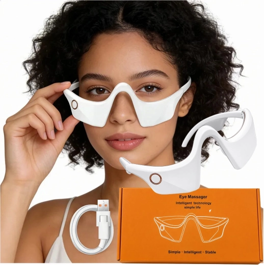 Compresseur de massage oculaire vibrant rechargeable avec USB - 1 pièce