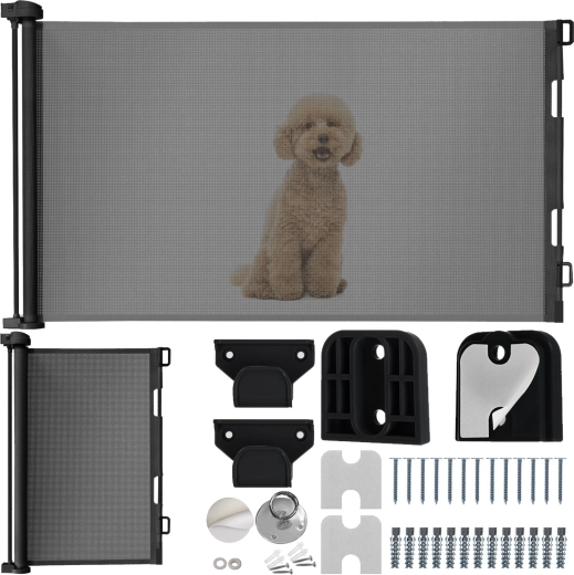 Ruhhy barrière de sécurité extensible enroulable pour portes et escaliers max. 160 cm - 1 pièce