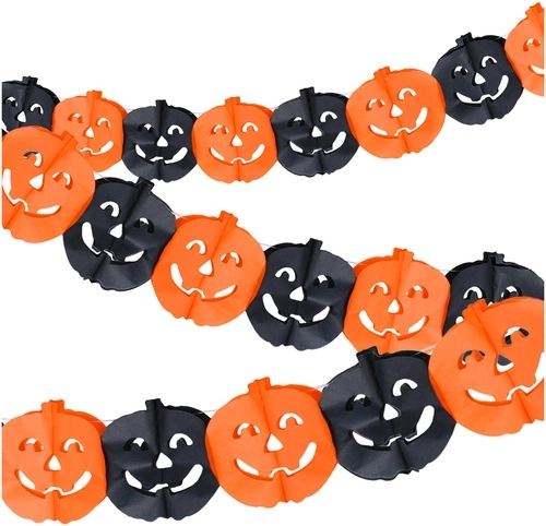 Guirlande en papier avec citrouilles pour Halloween 3 m Ruhhy - 1 pièce