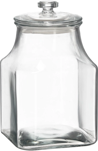 Boîte de conservation carrée en verre avec couvercle 3,3 l