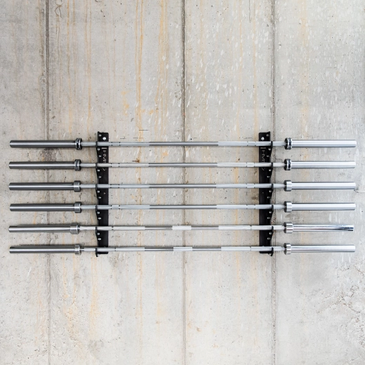 Rangement sécurisé pour jusqu’à 6 barres olympiques