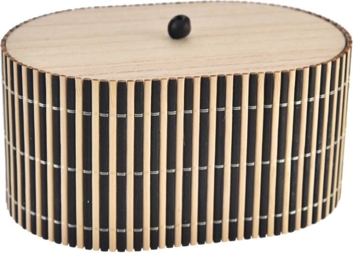 Boîte de rangement en bois noir/marron 15 × 9 × 10 cm