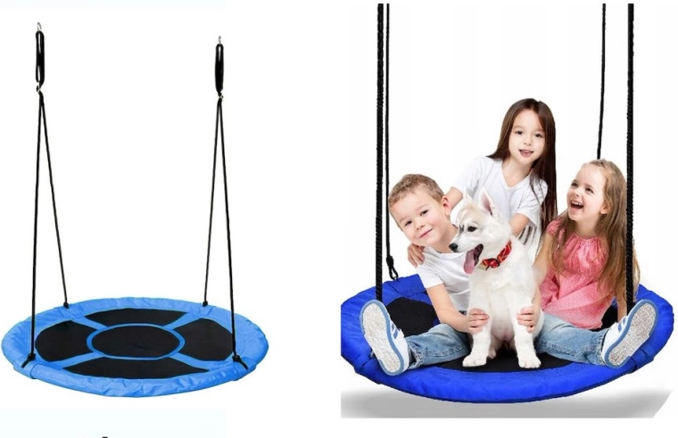 Cercle balançoire pliable bleu-noir 102 cm