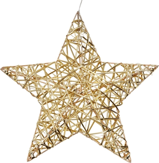 Étoile dorée lumineuse de 30 cm, 20 LED avec minuterie