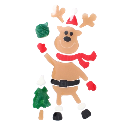 Renne magique et motifs festifs