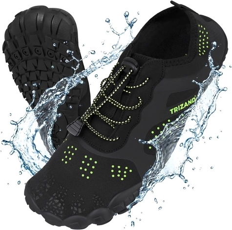 Chaussures aquatiques Trizand noires, semelle antidérapante 5 mm, taille 42