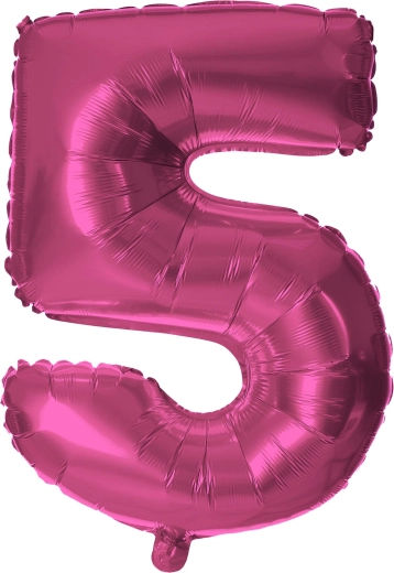 Ballon en aluminium TORO chiffre 5, 30 cm – Rose