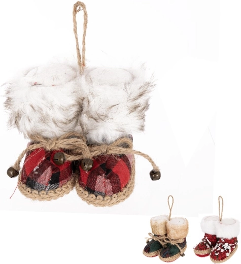 Décoration de Noël suspendue boule de neige en polyester 9 cm (mix de 3 variantes)