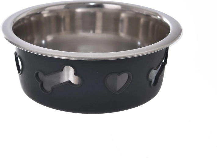 Gamelle pour chien en tôle avec silicone 13 × 13 × 6 cm
