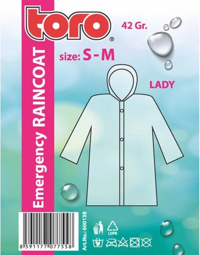 Imperméable femme avec capuche S–M, léger et compact