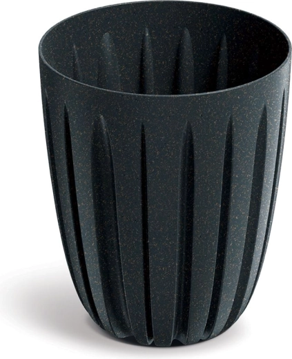 Cache-pot Wario Eco Wood anthracite avec décor bois