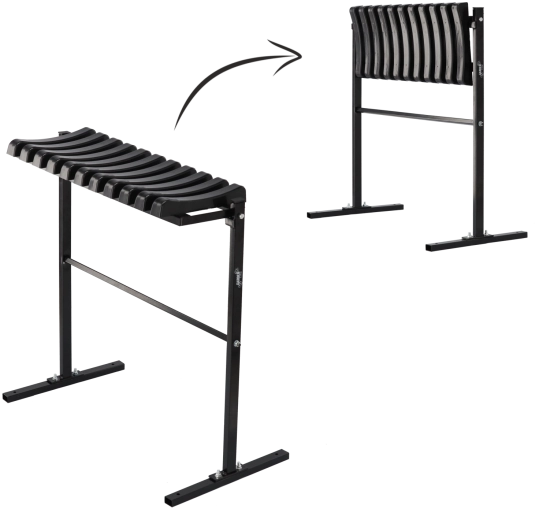 Banc de cimetière pliable 68 cm avec platines, noir