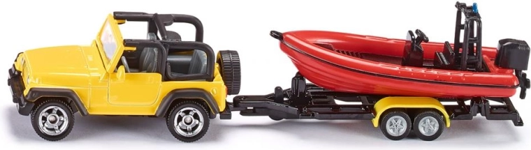 Siku Jeep Wrangler avec bateau – modèle 1:87