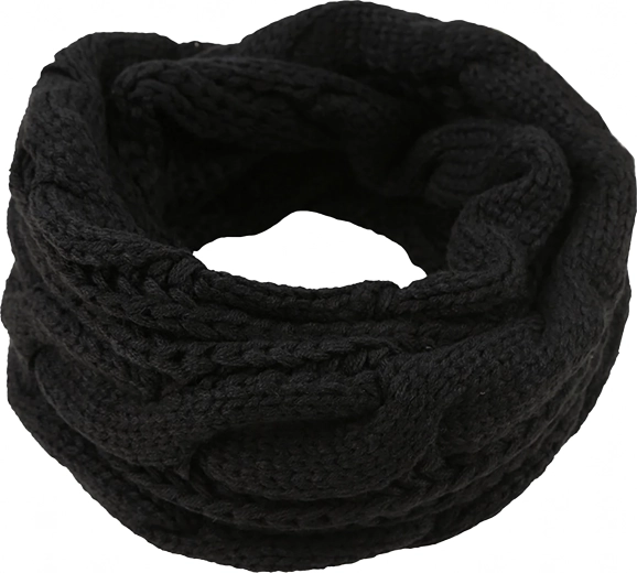 Tour de cou femme tube noir – écharpe d’hiver chaude sans extrémités