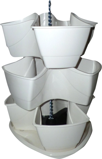 Pot de fleurs en cascade COUBI, blanc