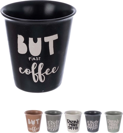 Mug à café en grès 0,2 l sans anse, assorti